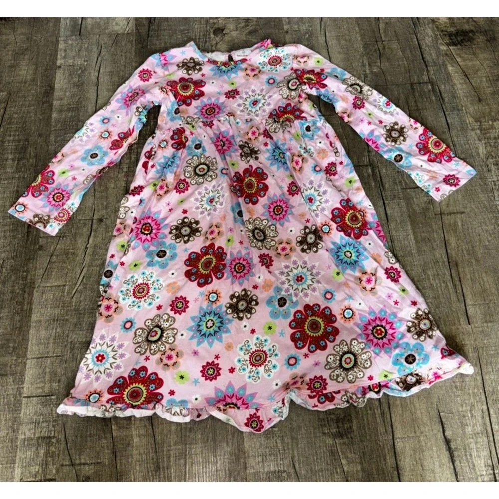 Hanna Andersson Girls Pink Floral Dress and Leggings Set Size 150 (12/14)‎ Boho